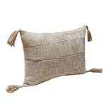 Harmison Handmade Cotton/Wool Throw Pillow, 14" X 20", Tan