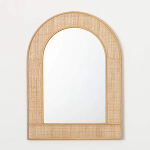 Rattan Arched Wall Mirror