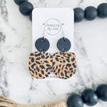 Dangle Black & Spotted Cheetah Earrings