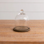 Glass Cloche with Wood Base