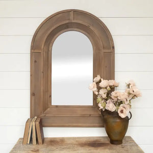 42.25" Wooden Arch Wall Mirror