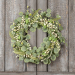 22" Cream & Lavender Mixed Eucalyptus Wreath