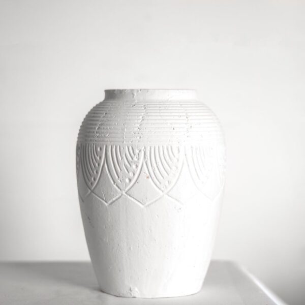 White Boho Vase