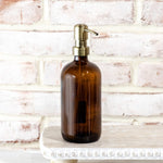6.5" Amber Glass Soap Pump