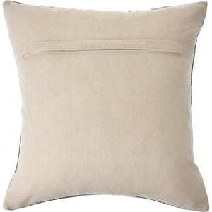 Silver and Brown Check Faux Leather Throw Pillow