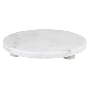 White Mable Footed Tray - 8"