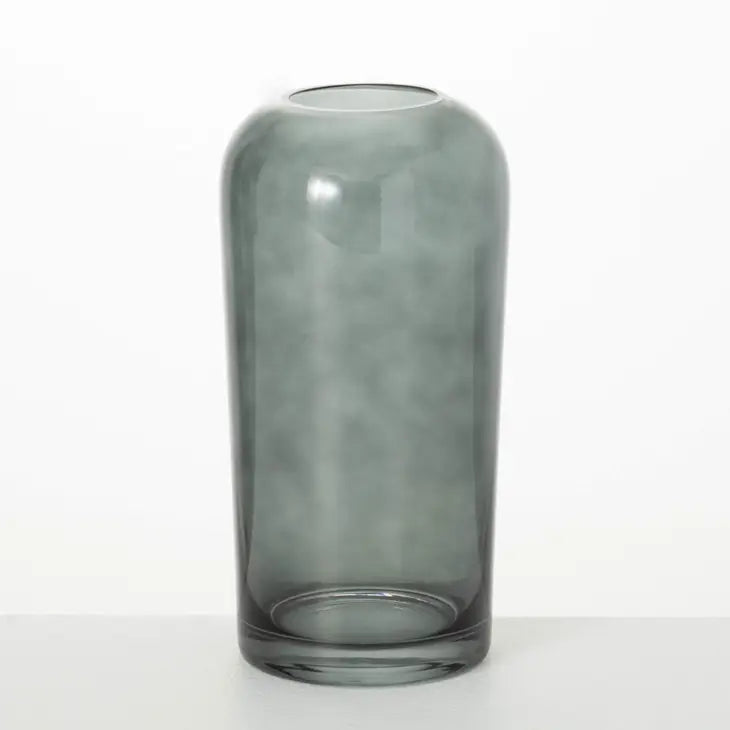 Tall Smoky Glass Vase