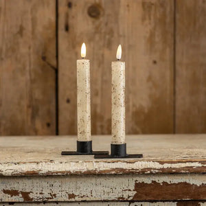 Set/ 2 - 7" 3D Flame Cream Taper Candle