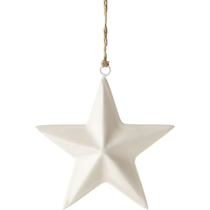White Enamel Christmas Star Ornament