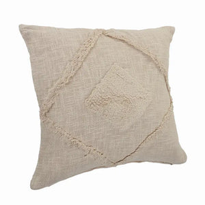 Roston Solid Double Diamond Cotton Throw Pillow, Birch