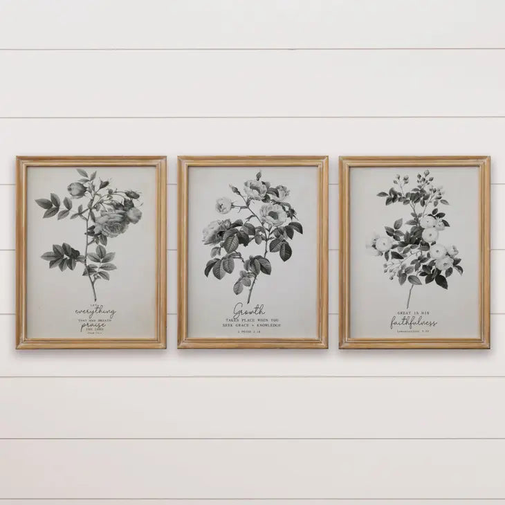 Framed Botanicals with Bible Verses