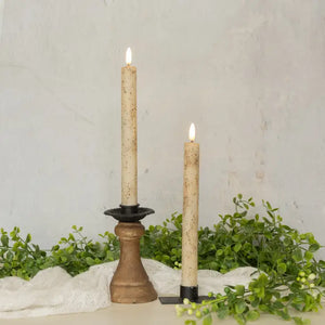 SET/2 - 9.5" 3D Flame Cream Taper Candle