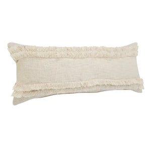 Beverly Fringed Solid Throw Lumbar Pillow