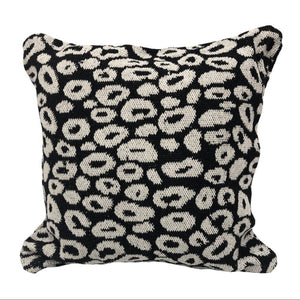 Kourt Leopard Print Black & White Throw Pillow