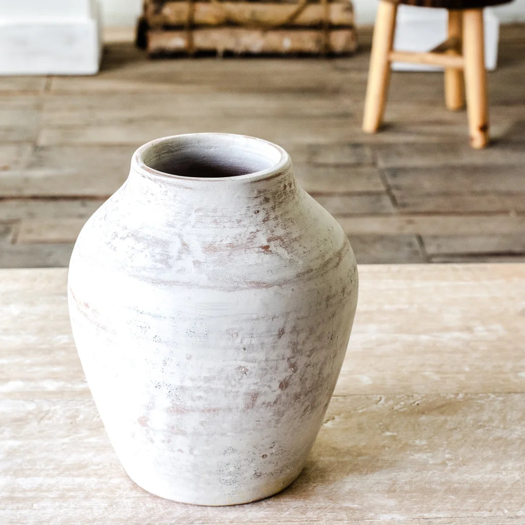Classic White Terracotta Vase