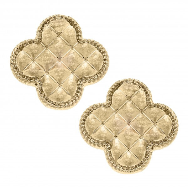 Quilted Clover Stud Earrings