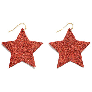 Glitter Star Drop Earrings