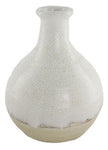 Ivory Crackle Vase with Matte Bottom