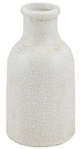 8" Ivory Crackle Bottle