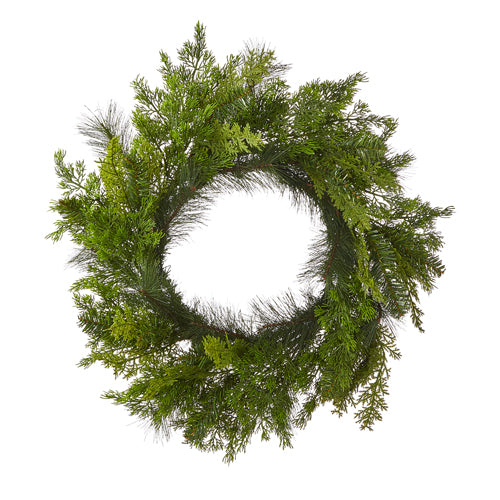 24" Holiday Greens Wreath