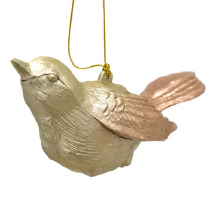 Rose Gold Mercury Bird Ornament