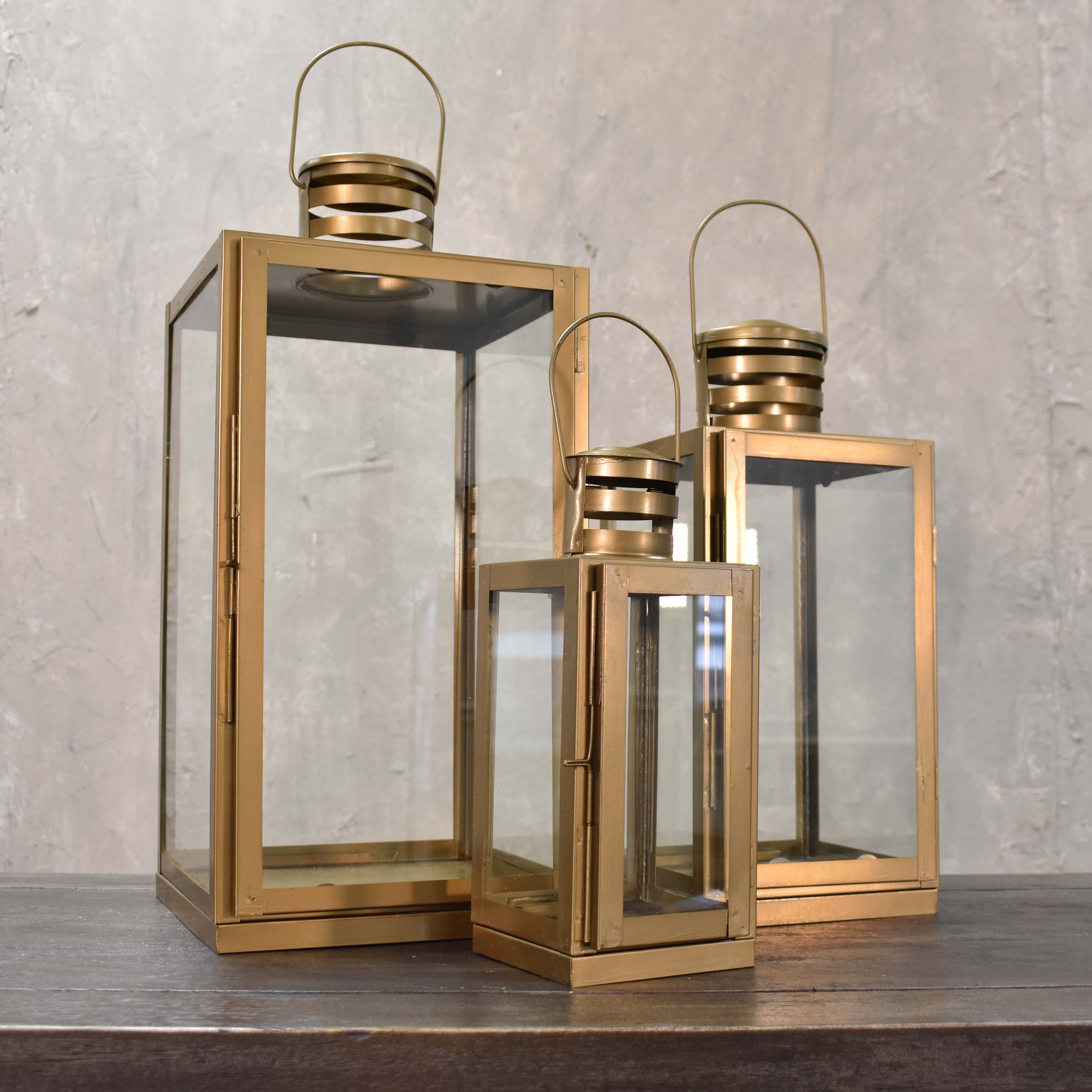 Gold Icon Lantern with Clear Glass