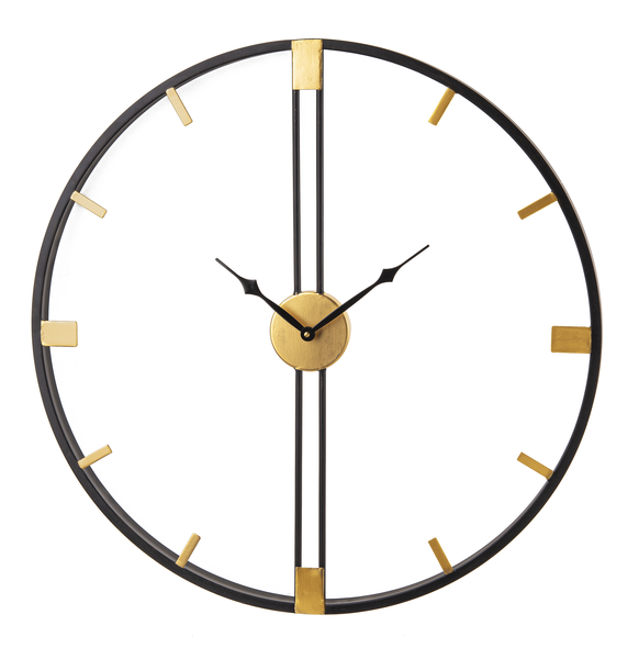 Gunmetal & Gold Modern Wall Clock