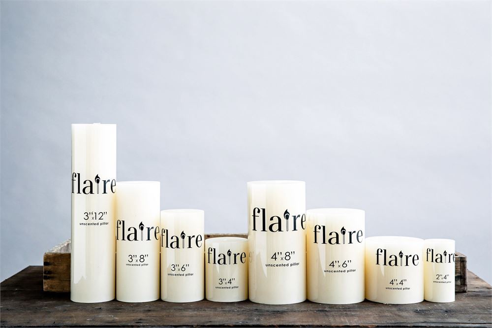 Flaire Unscented Pillar & Taper Candles