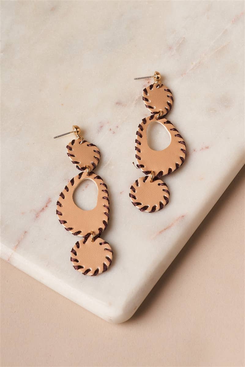 Stitched Leather Earrings