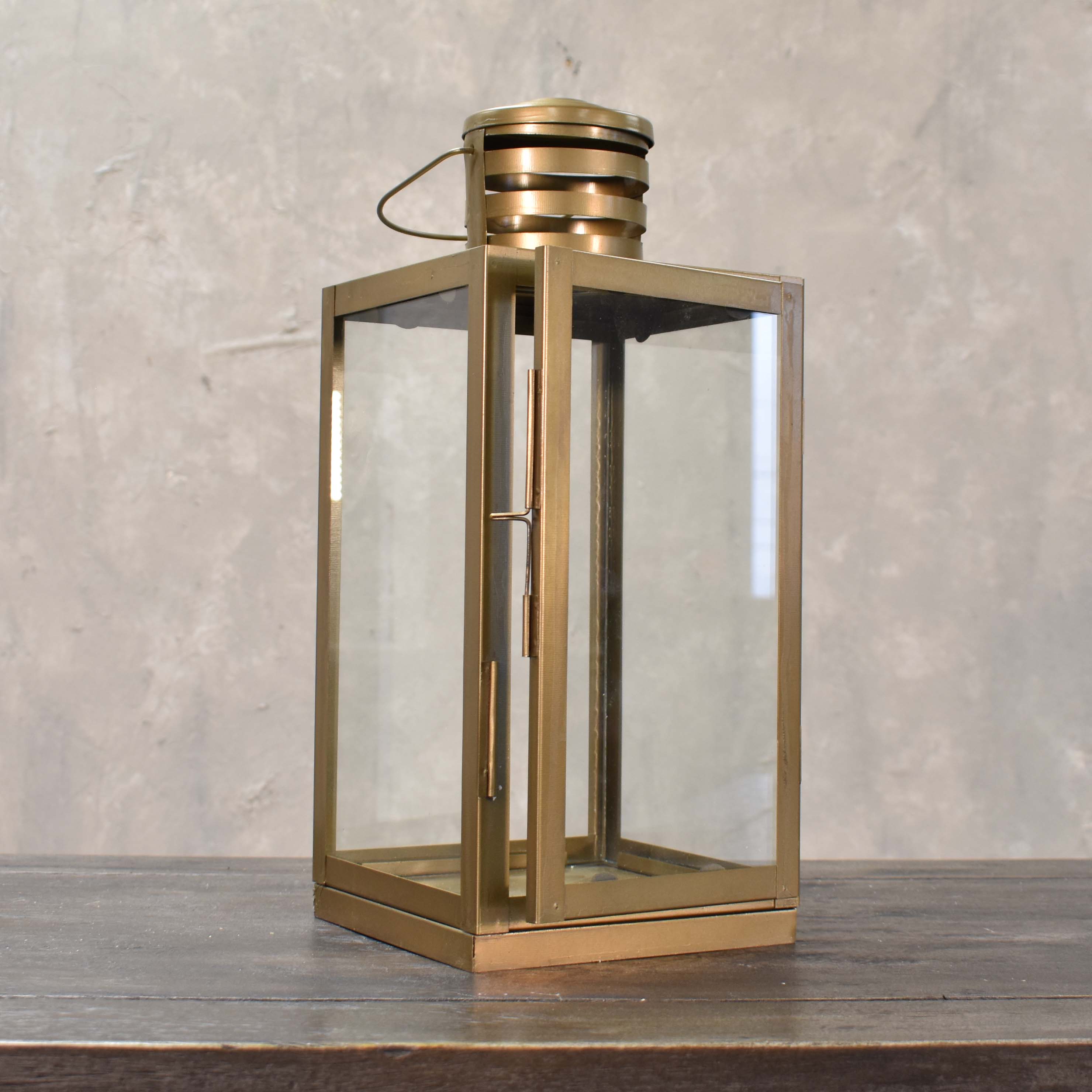 Gold Icon Lantern with Clear Glass