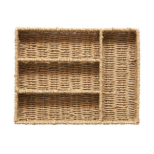 Hand-Woven Seagrass Tray w/ 4 Sections
