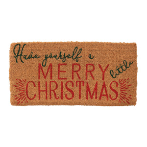 "Have Yourself A Merry Little Christmas" Natural Coir Doormat