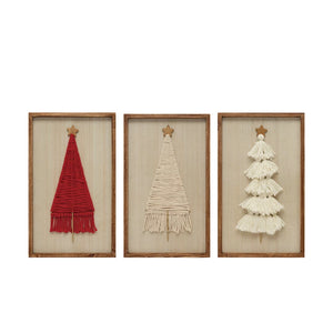 Framed Woven Cotton Christmas Tree- 3 styles